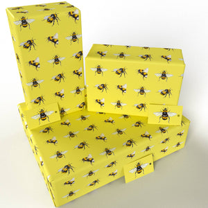 Yellow Bees Wrapping Paper • ECO Friendly • UK Made Wrapping Paper