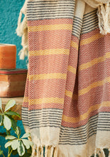 Load image into Gallery viewer, Malabar Handloom Lightweight Cotton Throw/Bedcover with Tassles