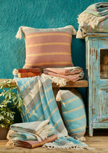 Load image into Gallery viewer, Malabar Handloom Lightweight Cotton Throw/Bedcover with Tassles