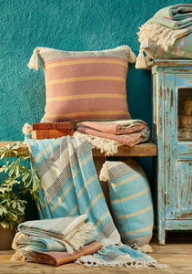 Malabar Handloom Lightweight Cotton Throw/Bedcover with Tassles