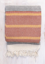 Load image into Gallery viewer, Malabar Handloom Lightweight Cotton Throw/Bedcover with Tassles
