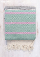 Load image into Gallery viewer, Malabar Handloom Lightweight Cotton Throw/Bedcover with Tassles