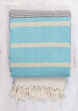 Load image into Gallery viewer, Malabar Handloom Lightweight Cotton Throw/Bedcover with Tassles