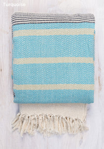 Malabar Handloom Lightweight Cotton Throw/Bedcover with Tassles