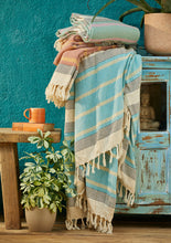 Load image into Gallery viewer, Malabar Handloom Lightweight Cotton Throw/Bedcover with Tassles