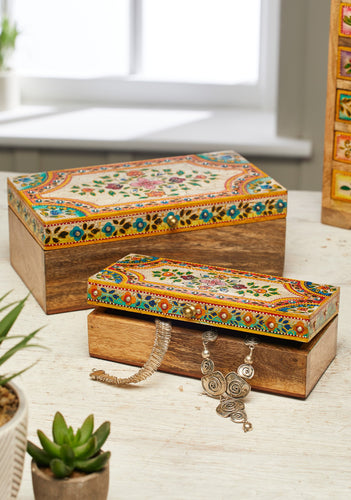 Zaha Hand Painted Set of Two Boxes