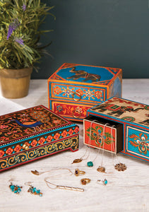 Hand painted Wooden Elephant Two Drawer Chest Fairtrade