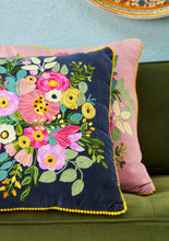 Load image into Gallery viewer, Jacinta Embroidered Velvet Cushion Cover Fairtrade