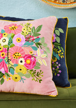 Load image into Gallery viewer, Jacinta Embroidered Velvet Cushion Cover Fairtrade