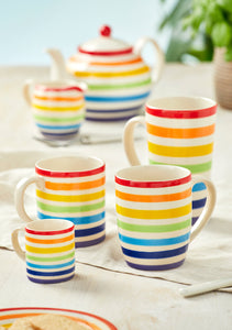 Hand painted Rainbow Tall Fairtrade Mug