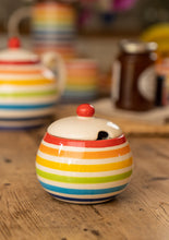 Load image into Gallery viewer, Hand painted Rainbow Ceramic Fairtrade Sugar Bowl