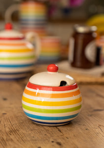 Hand painted Rainbow Ceramic Fairtrade Sugar Bowl