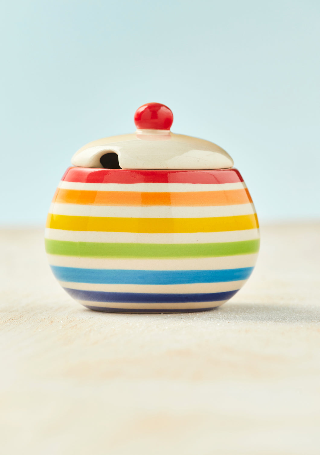 Hand painted Rainbow Ceramic Fairtrade Sugar Bowl