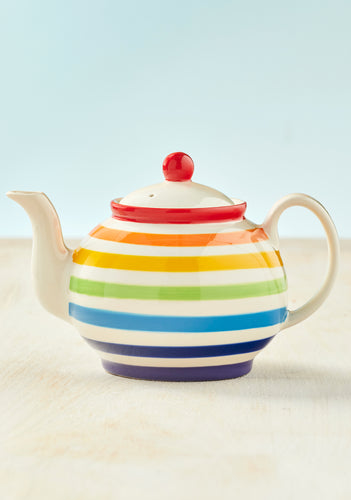 Hand painted Rainbow Ceramic Fairtrade Large Teapot