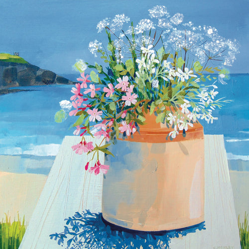 Eco Friendly Card Co Recycled Greetings Card - 'Fresh Flowers at the Hidden Hut' Claire Henley