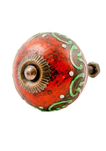 Load image into Gallery viewer, Dark Red Rustic Hand Painted Ceramic Door/Drawer Knob Fairtrade