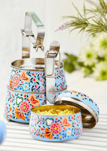 Load image into Gallery viewer, Ketaki Hand Painted Enamel 3-Tier Tiffin