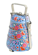 Load image into Gallery viewer, Ketaki Hand Painted Enamel 3-Tier Tiffin