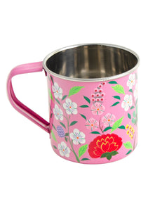 Hand painted Fairtrade Enamel Floral Mug