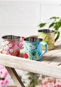 Hand painted Fairtrade Enamel Floral Mug