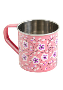 Hand painted Fairtrade Enamel Floral Mug Karo