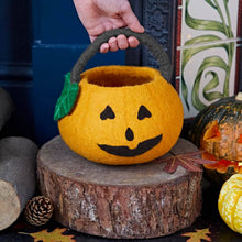 Load image into Gallery viewer, Felt Eco Pumpkin Basket Fairtrade