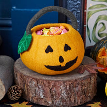 Load image into Gallery viewer, Felt Eco Pumpkin Basket Fairtrade