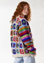 Load image into Gallery viewer, Wool Granny Square Crochet Cardigan Fairtrade Cream