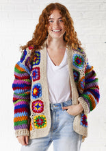 Load image into Gallery viewer, Wool Granny Square Crochet Cardigan Fairtrade Cream
