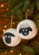 Load image into Gallery viewer, Fairtrade Eco Felt Hanging Wooly Sheep Bauble