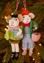 Load image into Gallery viewer, Pair of Eco Fairtrade Christmas Shopping Mice