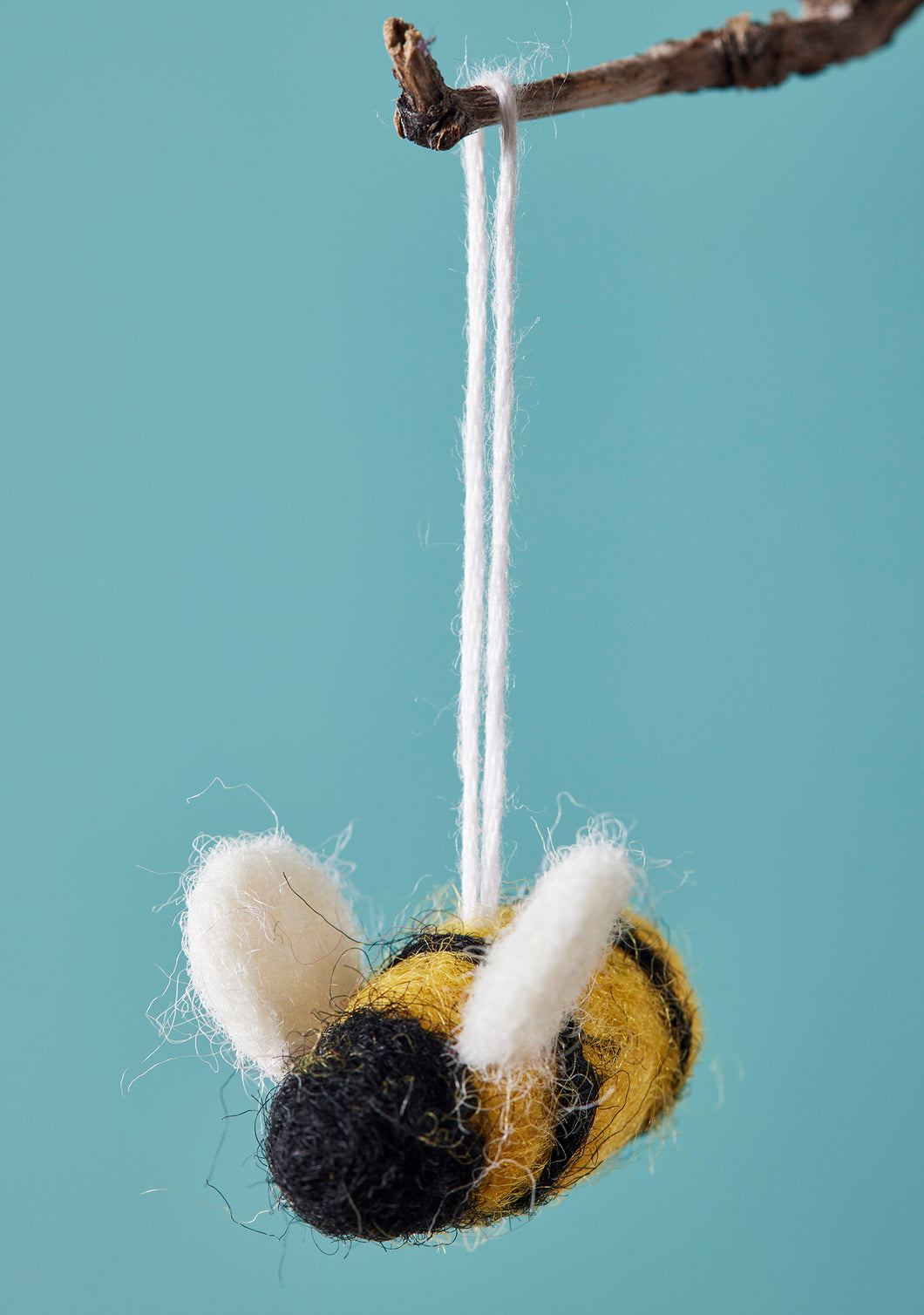Handmade Hanging Felt Bee Decoration Eco Fairtrade