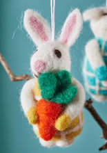 Load image into Gallery viewer, Handmade Felt Rabbit and Sheep Decorations Eco Fairtrade