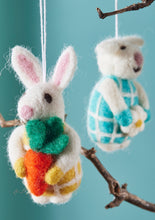 Load image into Gallery viewer, Handmade Felt Rabbit and Sheep Decorations Eco Fairtrade