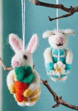 Load image into Gallery viewer, Handmade Felt Rabbit and Sheep Decorations Eco Fairtrade