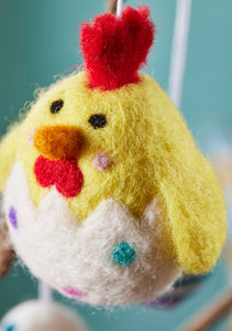 Handmade Hanging Felt Chick in Egg Decoration Eco Fairtrade