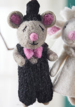 Load image into Gallery viewer, Handmade Felt Bride and Groom Mouse Wedding Decorations Eco Fairtrade