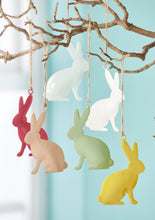 Load image into Gallery viewer, Fairtrade Enamel Rabbit Hanging Decorations