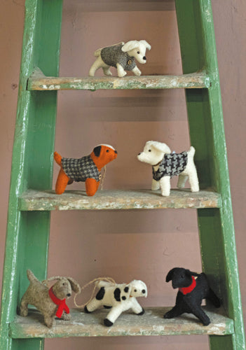 Handmade Felt Cute Hanging Dog Decoration Fairtrade