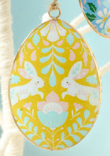 Load image into Gallery viewer, Fairtrade Floral Hanging Metal Easter Egg Decorations Eco
