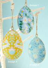 Load image into Gallery viewer, Fairtrade Floral Hanging Metal Easter Egg Decorations Eco