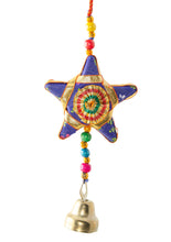 Load image into Gallery viewer, Set of Five Fairtrade Star Hanging Decorations with Bell