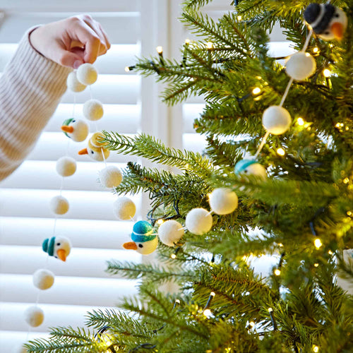 Felt Snowman Garland Fairtrade Eco