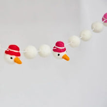 Load image into Gallery viewer, Felt Snowman Garland Fairtrade Eco