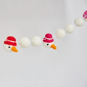 Felt Snowman Garland Fairtrade Eco