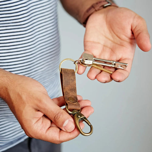 Fairtrade Buffalo Leather Keyring Loop with Hook