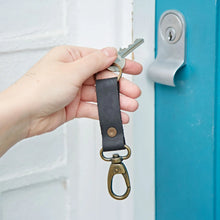Load image into Gallery viewer, Fairtrade Buffalo Leather Keyring Loop with Hook
