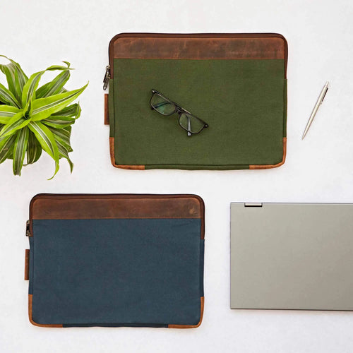 Leather and Canvas 14 inch Laptop Case Fairtrade