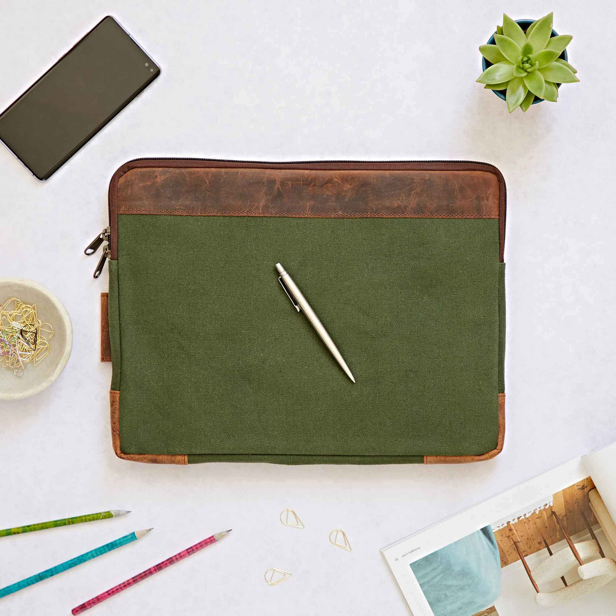 Leather and Canvas 14 inch Laptop Case Fairtrade – Good and Fair Online