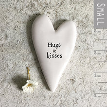 Load image into Gallery viewer, East of India Tiny Porcelain Heart Sentiment Token